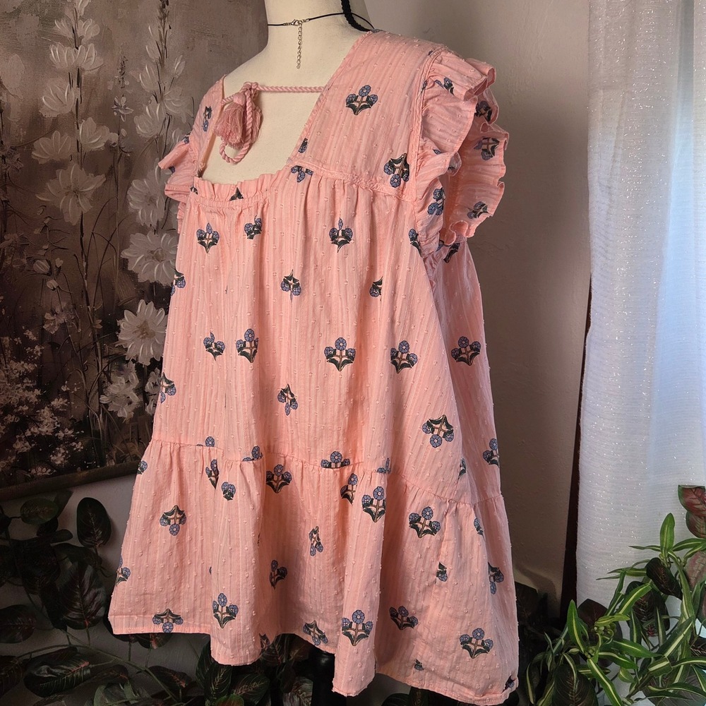 Torrid Belle Isle Pink Floral Ruffle Babydoll Top Plus 4X NWT